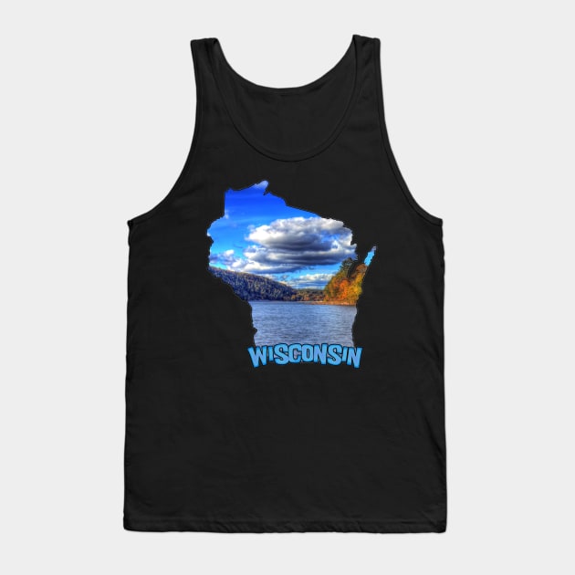 Wisconsin State Outline (Devil's Lake State Park) Tank Top by gorff